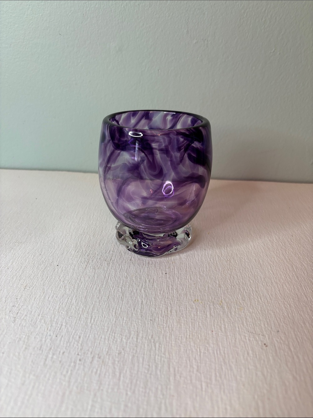 Albo Glass Handblown Amethyst Wine Glass Made in Kansas